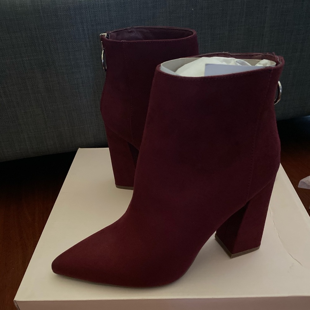 Burgundy ankle booties